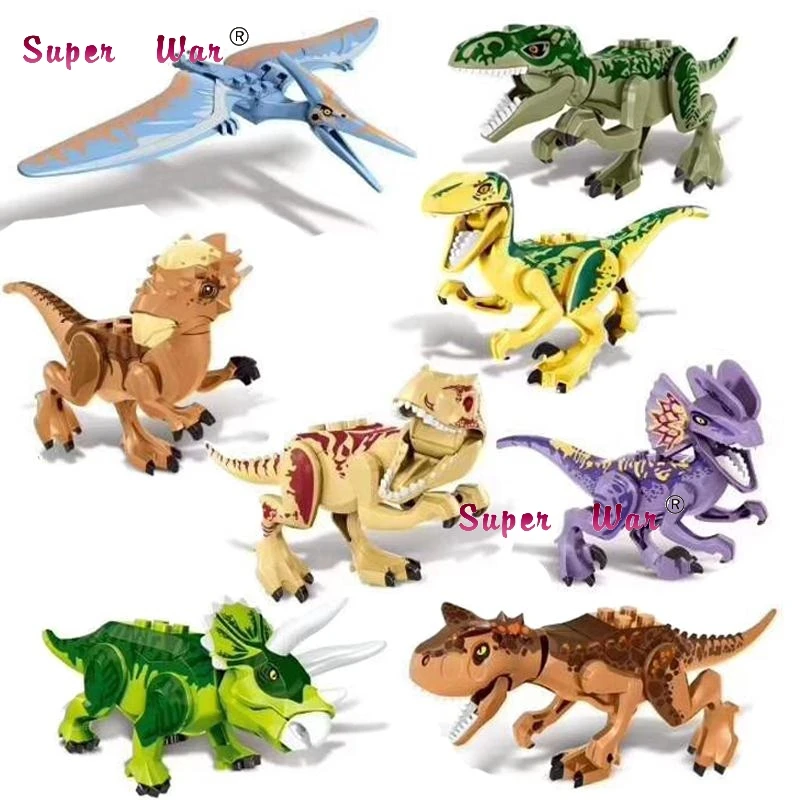 

1/Set ZM307 Jurassic Dinosaur Rex Dilophosaurus Velociraptor Tyrannosaurus Building Blocks Learning Figure toys for children