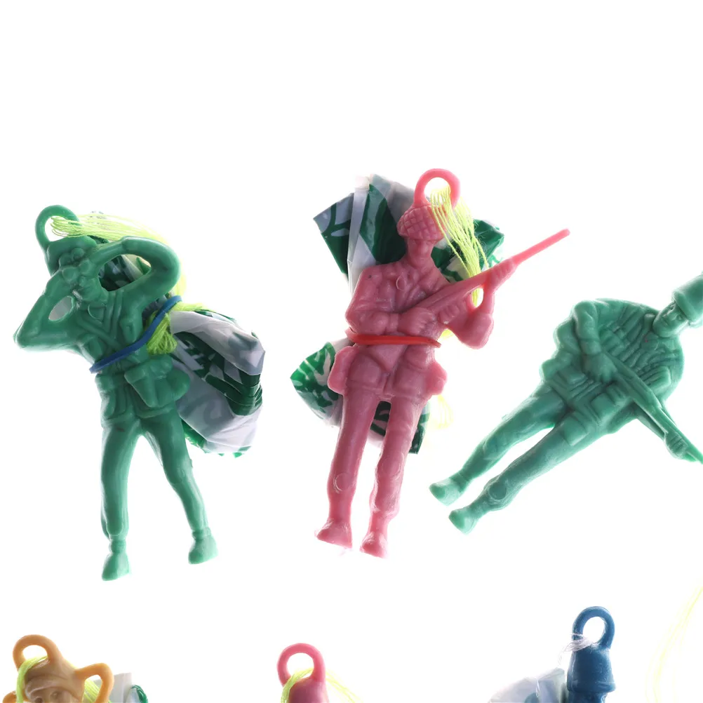 6 pièces hommes Mini main lancer Parachute jouet avec Figure soldat enfants jouet enfants jeux de plein air Parachute éducatif