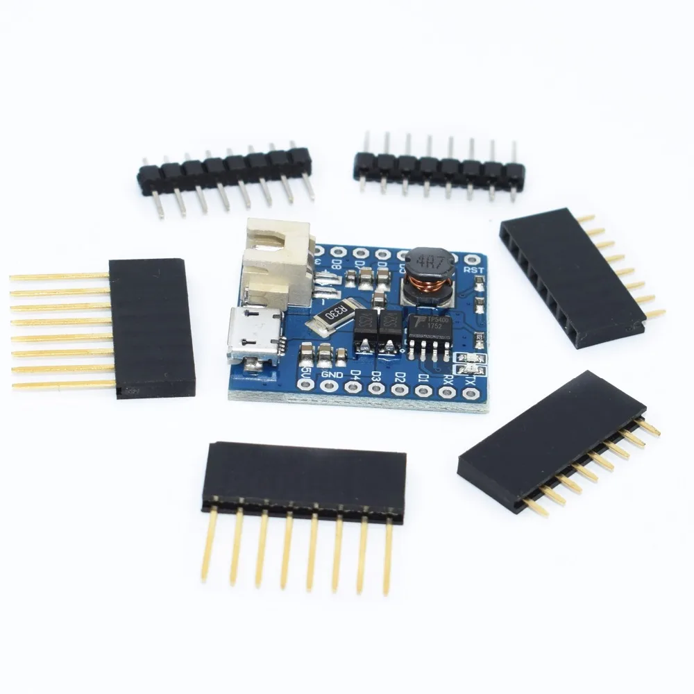 

Battery Shield For WEMOS D1 mini single lithium battery charging & boost