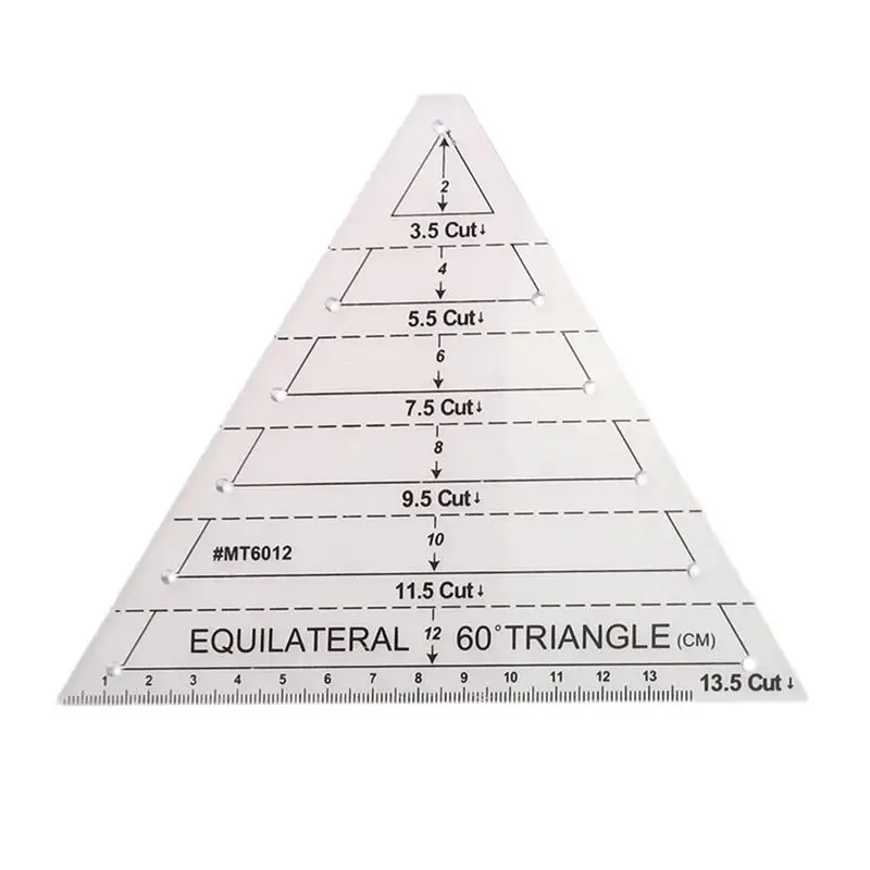 Лоскутная линейка равносторонняя треугольная 60 градусов для квилтинга