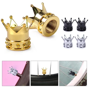 

DWCX 2pcs New Crown Shape Tyre Tire Wheel Valve Stems Caps Ventil Bolt Air Dust Cover Cap Fit for Bike Motorcycle Bicycles