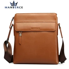 2016 European And American Fashion Casual Men Genuine Leather Messenger Bag Design Famous Manberce Brand Men’s Shoulder