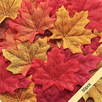 

Hot Sale High Quality Wedding Party Decoration Supplies 50 Pcs/Set Artificial Autumn Maple Leaves Simulation Decor Maple Leaves