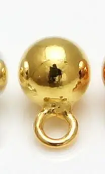 2 шт, 925 пробы, серебряные полые шарики с обручем, 3 мм, 4 мм, позолоченные золотые/розовые Золотые круглые подвески, бусины DIY, ювелирные аксессуары - Цвет: gold