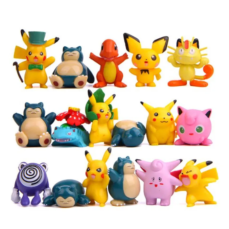 Горячая Распродажа 17 шт./компл. cartoonCharmander Пикачу Eevee Snorlax Сквиртл Mudkip действие и