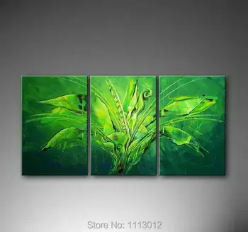 

Green Modern Original Banana Tree Oil Painting On Canvas Digital Art 3 Panel Set Home Wall Pictures For Living Room Decoration
