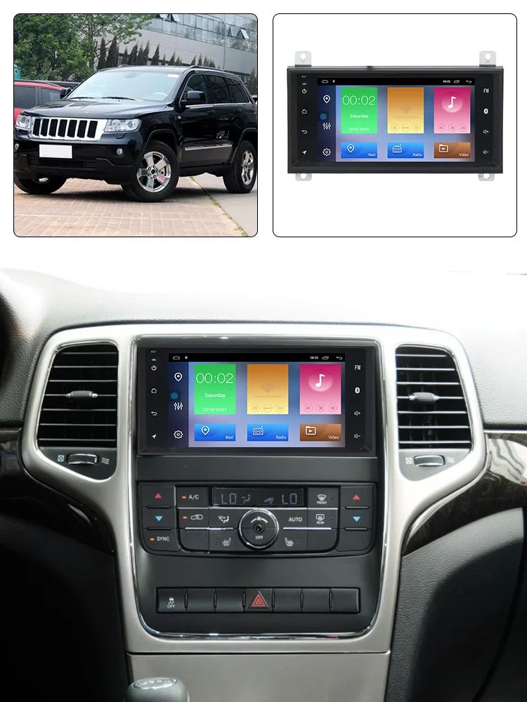 Android 9 автомобиля gps навигации радио плеер для JEEP Grand Cherokee 2011 2012 2013 стерео аудио кабель 8 ядер 2 ГБ+ 32 ГБ, navi