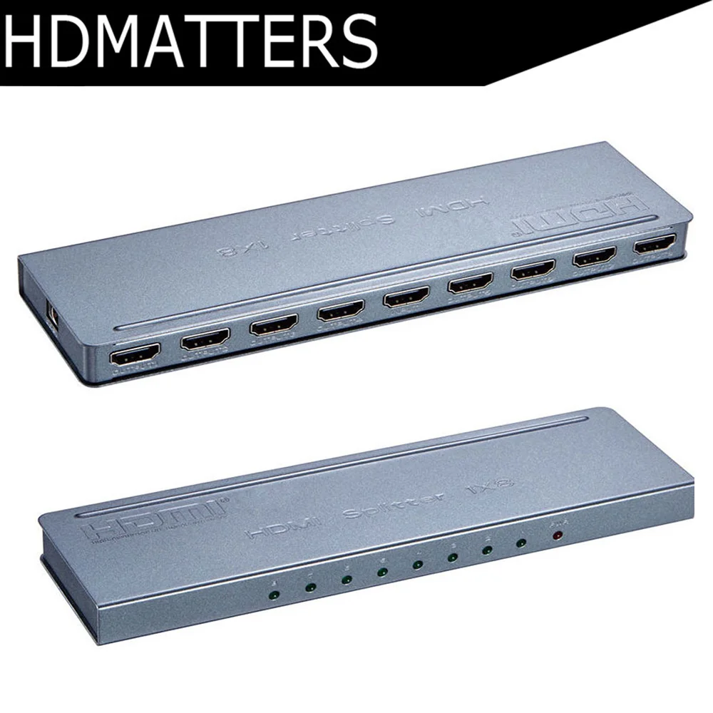 

HDmatters 4HDMI Splitter 1X8 4kX2K resolutions HDMI 1 in 8 out with power adapter