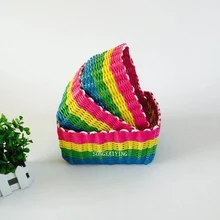 3 шт. пластиковая плетеная корзина, корзина для шитья, корзина для хранения садовая сортировочная коробка для хранения