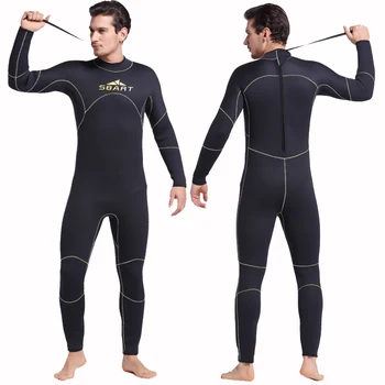 

SBART 2017 Warm Men 5MM Thick Neoprene Spearfishing Wetsuit Black Solid One Piece Scuba Diving Suits Surfing Sailing Wet Suits J