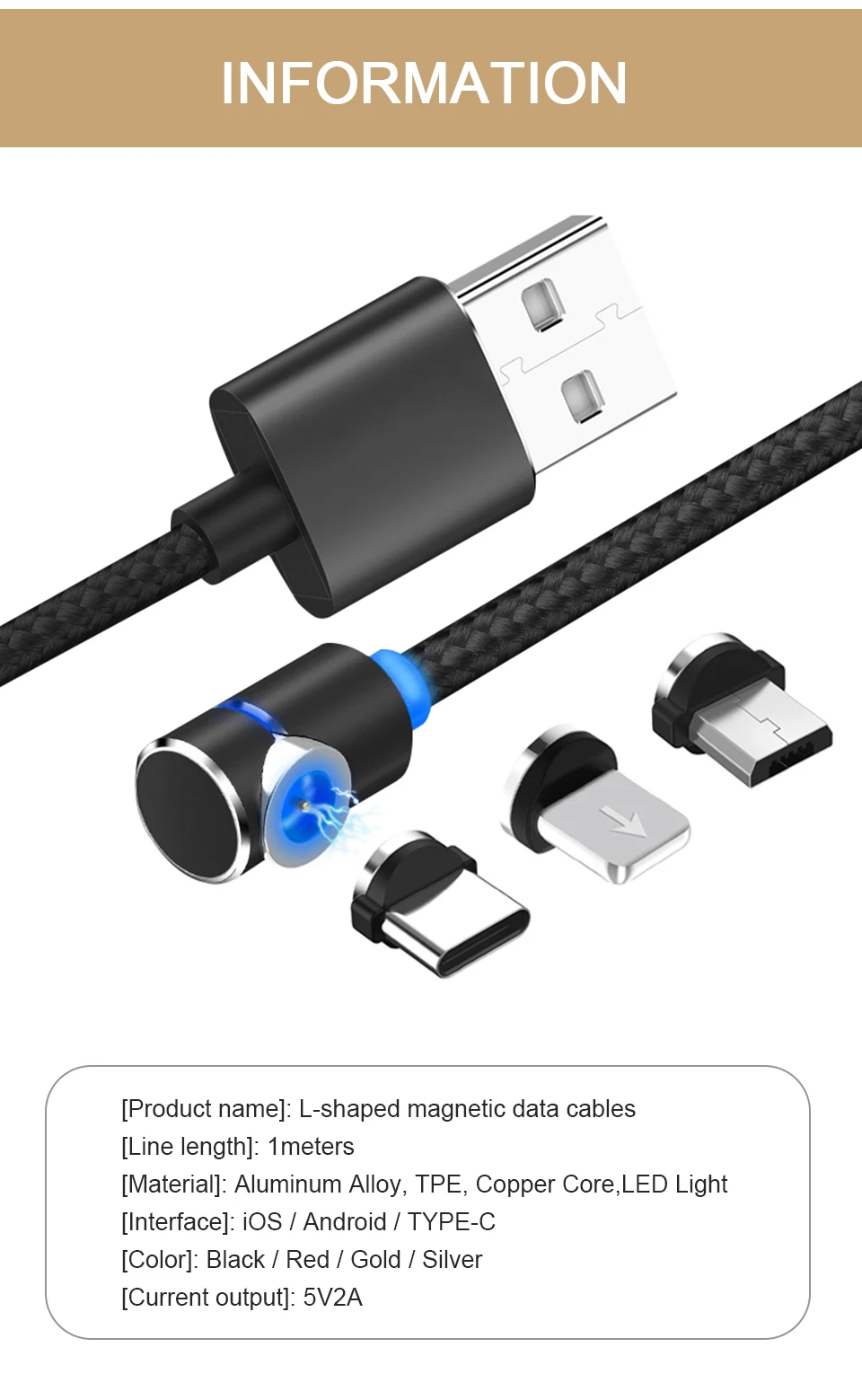 Магнитный USB Micro type C Android iOS универсальный кабель для мобильного телефона провод l-образный локоть нейлоновые кабели для передачи данных для игр