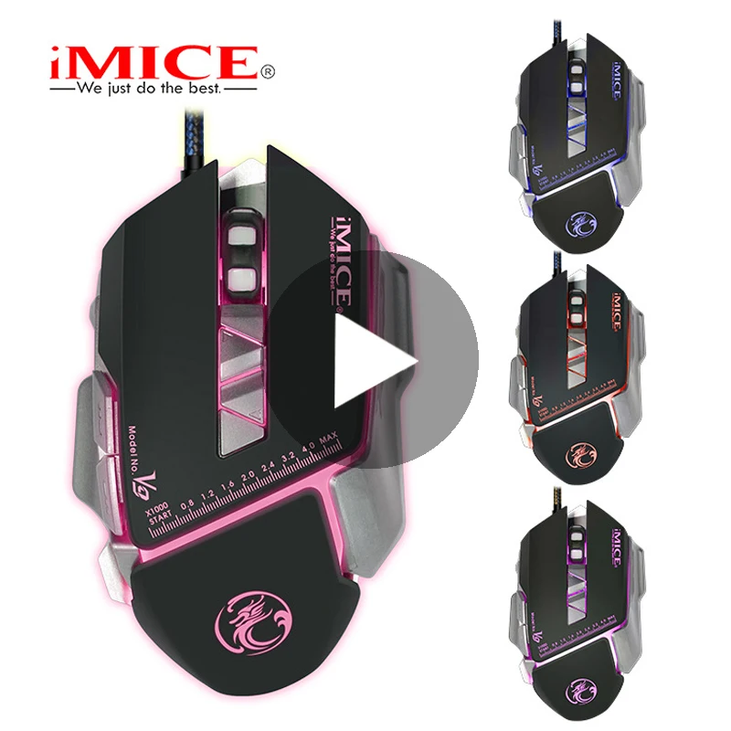 

iMice Game Gaming Mouse Gamer Wired With Backlight Cable Wire RGB For Computer PC Laptop Ergonomic Mause Rato Gamerskaya Player