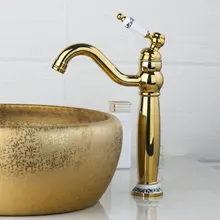 Best Tall Полированная Золотой поворотный 360 палубе крепление латунь 97155 Керамика одной ручкой Кухня torneira Cozinha раковина смеситель кран