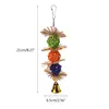 Bird Chewing Toy Parrot Cage Bite Toys Rattan Balls with Bell Colorful Entertainment Toys for Small Medium Parrots 4