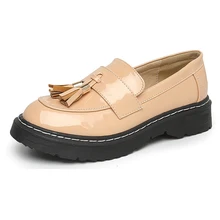 Г., новая весенняя обувь для вечеринок женские оксфорды на плоской подошве без шнуровки, модная обувь на платформе с бахромой в британском стиле, XWD6324