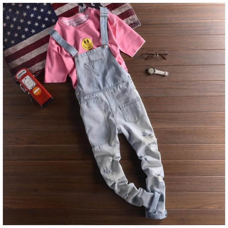 2018 New Fashion Camouflage Design Jeans Denim Overalls Men Casual Wash Skinny Bib Overalls Jeans Male Jumpsuit Jean Pant