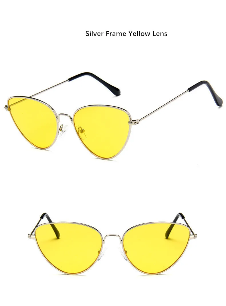 Светильник, солнцезащитные очки, Ретро стиль, кошачий глаз, солнцезащитные очки для мужчин и женщин, желтые, красные линзы, солнцезащитные очки, мужские, женские, Ретро стиль, металлические очки