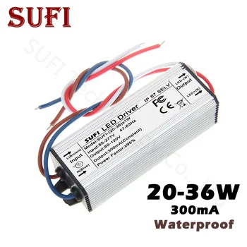 

LED Driver Power Supply 20-36W 300mA AC 85-277V To DC 60-120V For 20W 25W 30W 36W Waterproof Lighting Transformers DIY Lamp