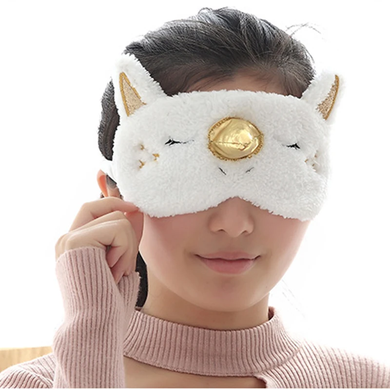 1Pc Lovely Sleeping Unicorn Eye Cover Cartoon Blindfold Eyes Mask Shadow Cover for Girl Kid Traveling SleepHealth Care Tools