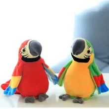 Электронный говорящий попугай плюшевые игрушки милые говорящие и записывающие повторы развевающиеся крылья электрическая птица мягкая плюшевая игрушка детская игрушка