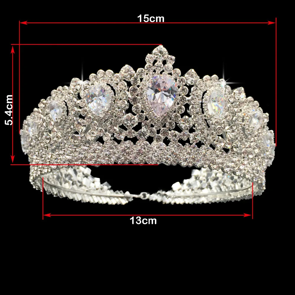 Najtaniej Hadiyana nowy Bling korona ślubna Diadem Tiara z cyrkoniami kryształ elegancka kobieta Diadem i korony na korowód Party BC3232