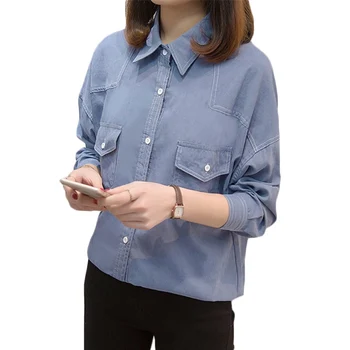 

Spring Shirt Female Long Sleeve 2019 Spring Women's Loose Thin Blouse Shirts Women's Korean Plus size Cardigan shirts 5XL F264