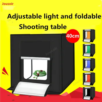 

Lightbox 40CM LED Mini Photo Studio Box 5500LM jewelry Photography Box Light Tent set 6 Color Backdrops Portable Bag CD50 T03Y