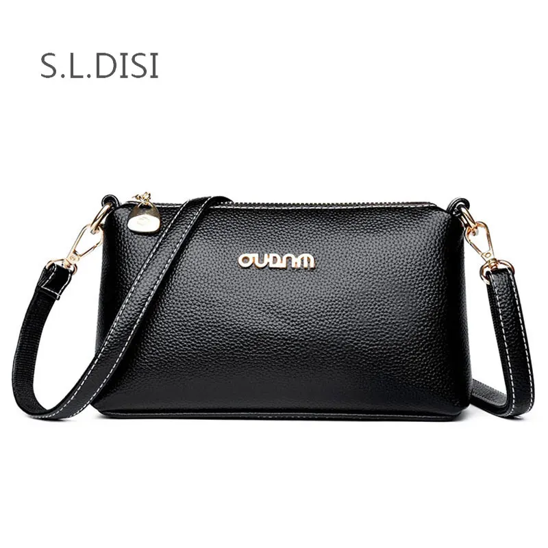 

Casual Female Handbag PU Leather Shoulder Bag Gold Small Bags Solid Black Color Women Messenger Bags Popular Shoulder Clutches