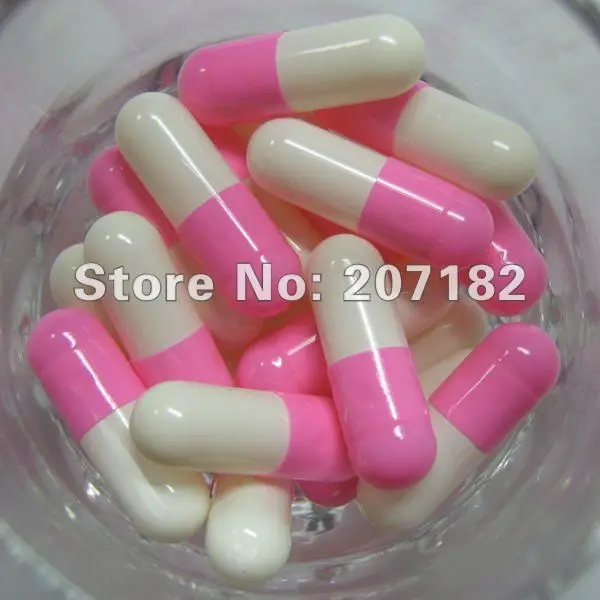 Free shipping (10,000pcs/lot) best sell separated 0 pink/white capsule