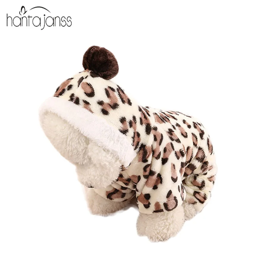 

HANTAJANSSPet Clothes For Small Pet Dog High Quality Warm Coat Clothes Leopard Print Sweater For Small Medium Dogs Supplies