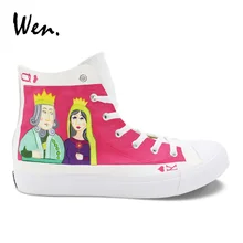 Вэнь дизайн заказной покерный Король Королева ручная роспись обувь унисекс Вулканизированная обувь высокие для взрослых мальчиков и девочек парусиновые кроссовки плимсоллы