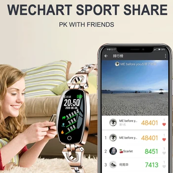 

Luxury pretty female blood pressure heart rate smart wristband girls women fitness tracker smart band lady bracelet pk mi band 3
