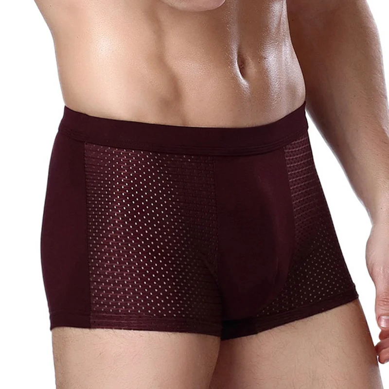 

Men's Underwear Ice Silk Quick Dry Comfort Mesh Panties Men's Large Size Breathable Boys Corner Pants Head