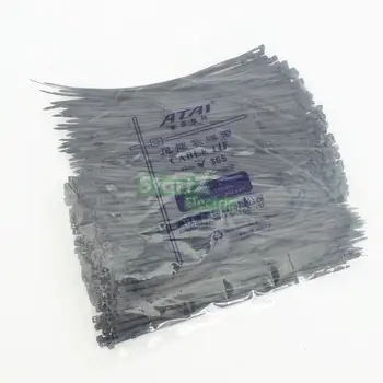 

500PCS 4X200mm ( 8'' Inch) Black Self Lock Plastic Nylon Cable Ties Zip Wire
