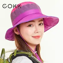 COKK летние шапки для мужчин и женщин Панама с ветрозащитный трос шляпа от солнца открытый солнцезащитный крем Рыбалка шляпа женский мужской Кепка УФ Защита
