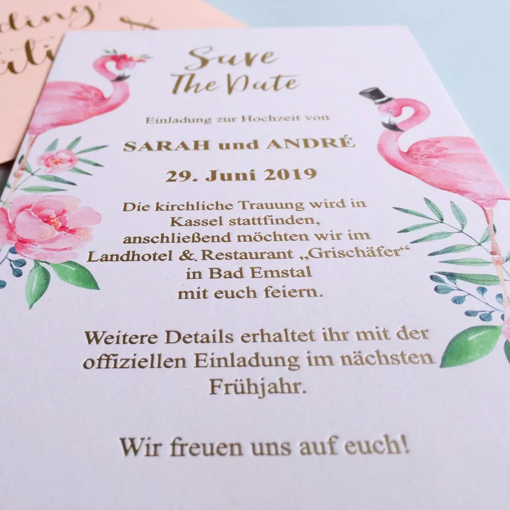 Gold Foil Printing Wedding Cards