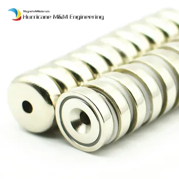 

About 9-12kg Holding Magnet with Screw Hole Mounting Magnetic Powerful Neodymium Permanent Cup Magnets in Pot for Garage 100pcs