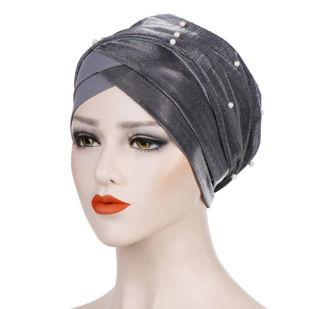 Для женщин IBeading Индия шляпа мусульманских рюшами Хемо Шапочка-тюрбан шляпа Обёрточная бумага Кепки женский головной убор Кепки головка Обёрточная бумага шапочка при химиотерапии