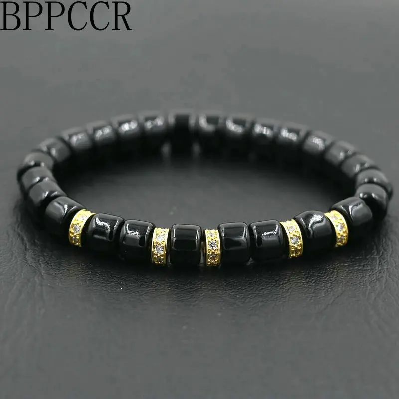 BPPCCR Анил Arjanda мужские бисерные браслеты для йоги Micro Pave Циркон AAA прокладки Стразы для влюбленных счастливых пар мужской браслет