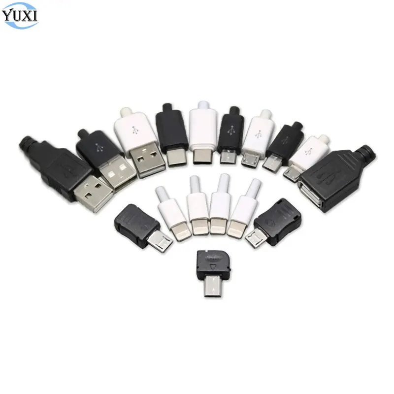 

YuXi 2 sets Welding Type 8Pin Male Plug USB Connector for iphone 5 5s 6 6s plus & 4Pin 5Pin Micro USB Male Plug Type A C Female