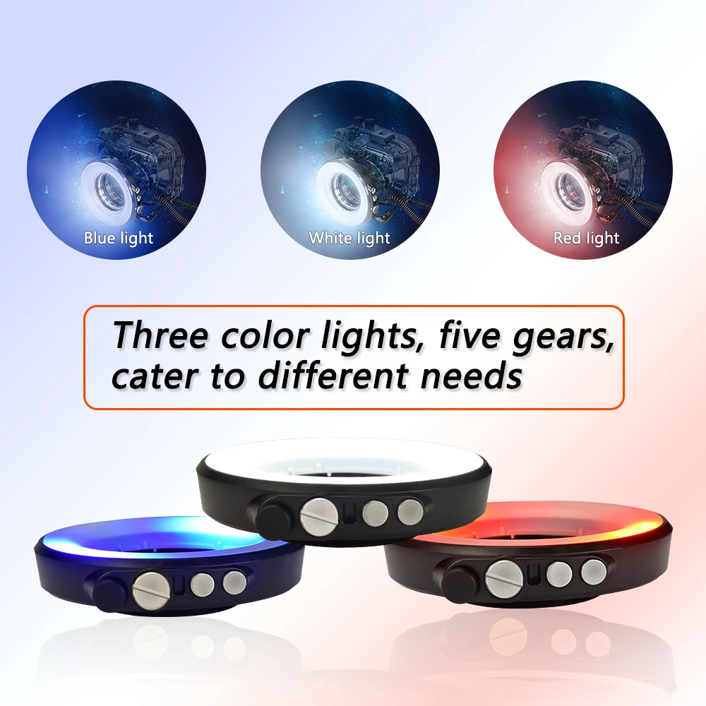  Flash Camera Ring Light Speed Underwater 40m 67mm Interface 3 Colors Light Lamps with New Arrive US