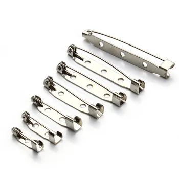 

30pcs/lot Silver Color Metal Brooch Pins Clasps 15/20/25/30/35/39/45mm with 2 Hole for Women DIY Jewelry Making Findings