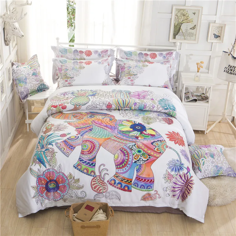 Egyptian Cotton Bedding Set Boho Style Bedcover Sets Elephant