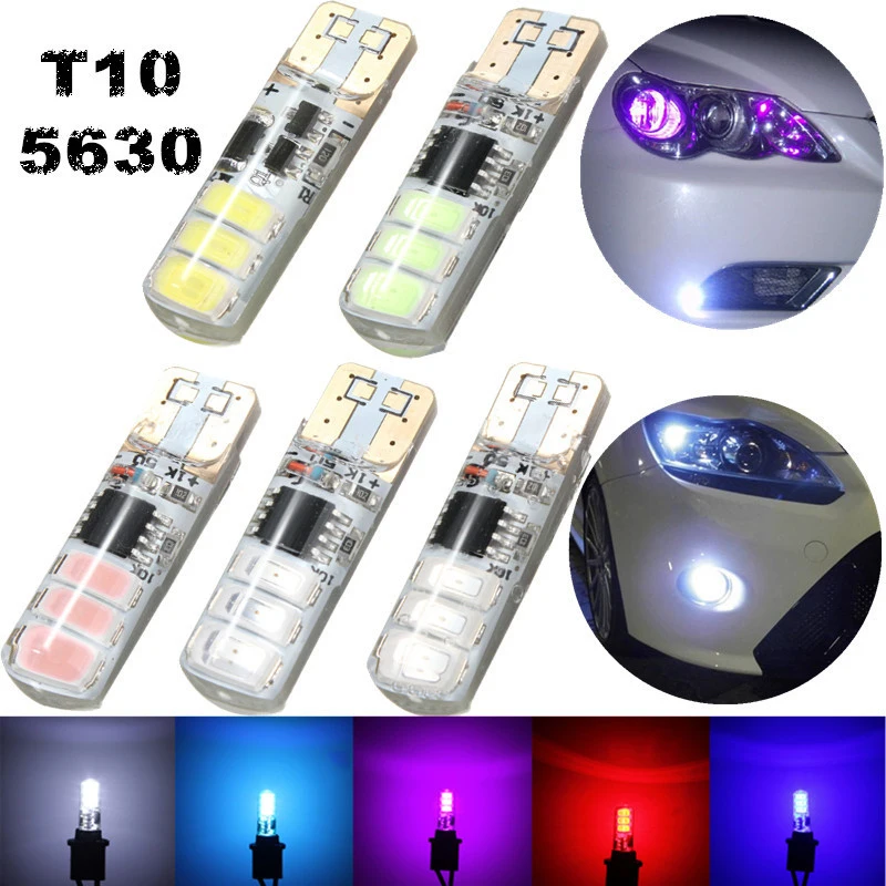 Автомобильный светодиодный фонарь T10 мигающий 5630 6 SMD W5W W2.1x9.5d 192 194 168 Белый 12 в