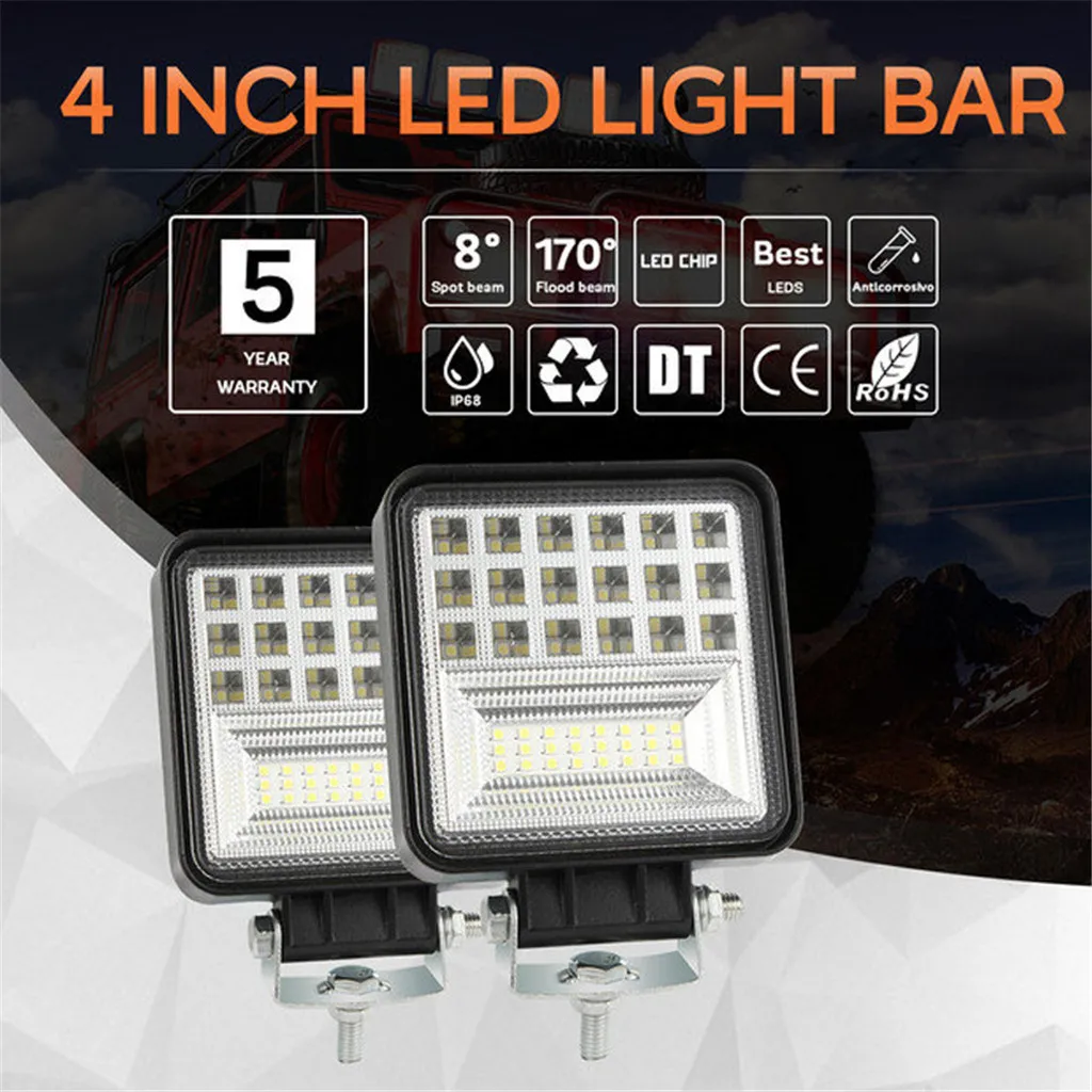 

324W 6000K LED Work Light Bar Flood Spot Beam Offroad 4WD SUV Driving Fog Lamp Excavator Dozer Road Roller Car Accessories
