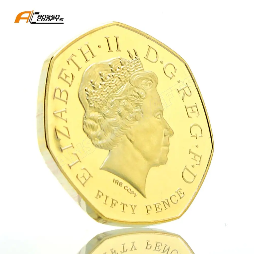 Kew Garden 50P Fifty Pence Elizabeth II EIIR 2009 британская Серебряная позолоченная копия