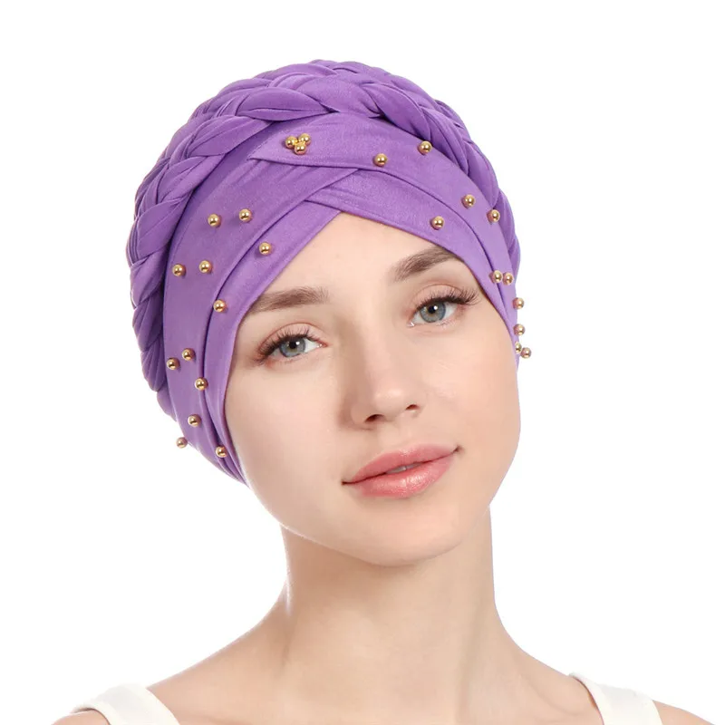 Дизайн мусульманские Skullies& Beanies Mesh& бархатный шарф кепки для женщин Элитный бренд жемчужный платок африканская повязка тюрбан шляпа
