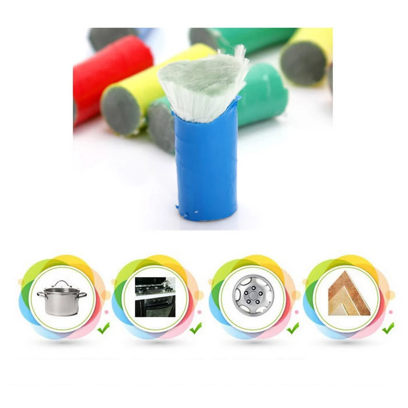 

2 Pcs Magic Descaling Cleaning Brush Stainless Steel Stick Brush Kitchen Cleaning Tool descaling equipment rust cleaning device