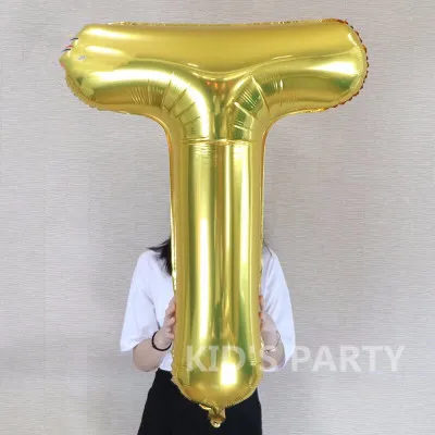 Большая Золотая фольга шары буквы мяч день рождения баллон гелия Свадьба Алфавит шар в форме буквы большая буква ребенок душ anniversaire - Цвет: T