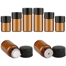 10 шт 1 мл/2 мл/3 мл янтарная стеклянная бутылка пустая бутылка для эфирных масел духи жидкость для хранения косметики бутылки темно-коричневые контейнеры